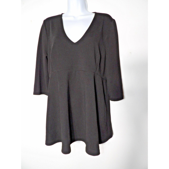 Ripe Maternity Top Shirt Large Black V Neck Peplum Dressy Career Office - Picture 1 of 12